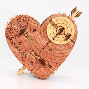 Tin Woodmans Heart. A mechanical box with a code lock